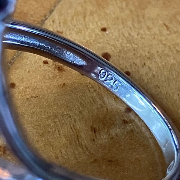 Natural Aquamarine Sterling Silver Ring Size 6 - Picture 7 of 10